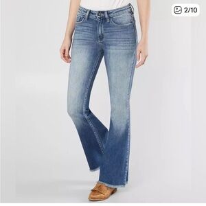 Kancan Freyed hem High Rise Flare Jeans